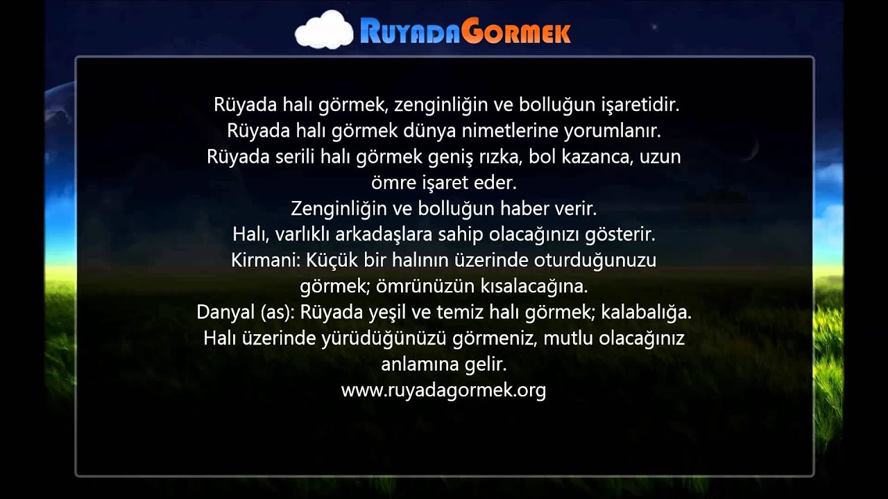 Rüyada Halı Görmek Nedir? - Youtube ile Ruyada Tutuklanma Nedir