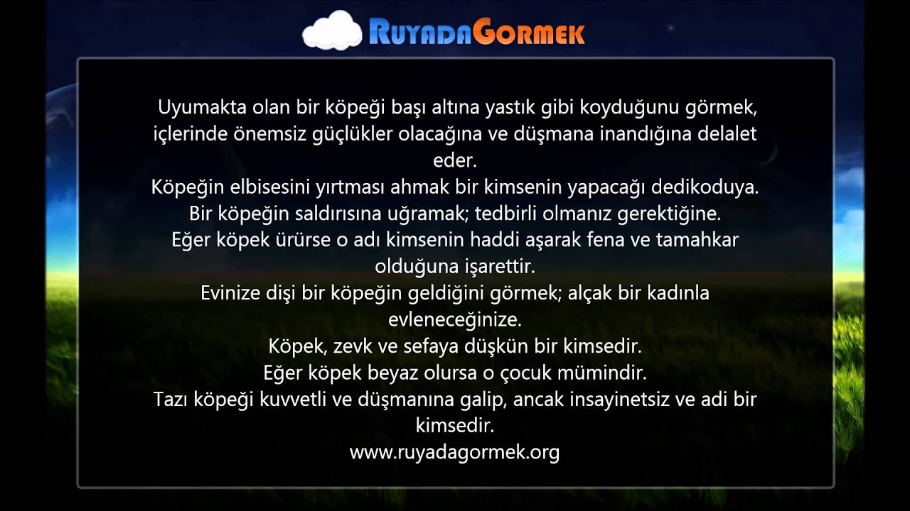 Rüyada Köpek Görmek Ne Anlama Gelir? - Youtube amaçlanan Rüyada Köpekten Korkmak Ne Anlama Geliyor