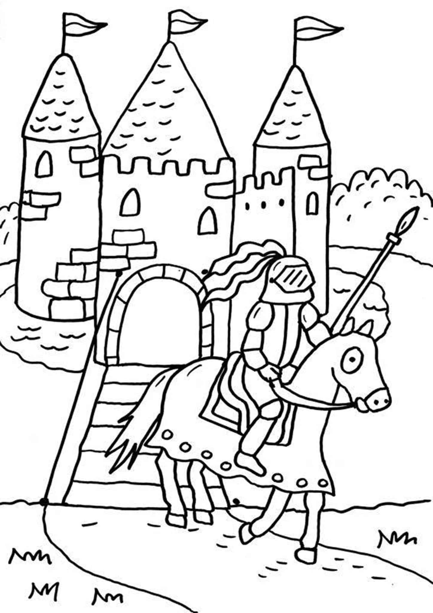 Free & Easy To Print Castle Coloring Pages in 2021 | Castle coloring