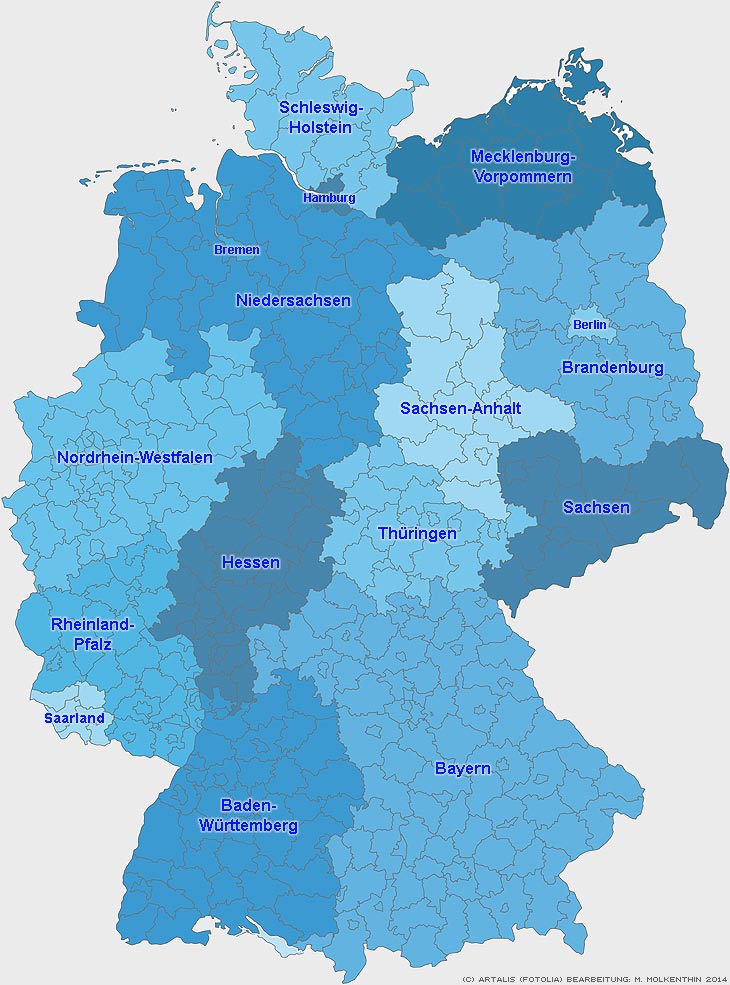 Bundesländer Deutschland - Hauptstädte, Karten, Daten