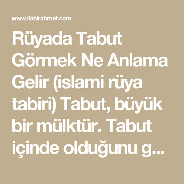 Rüyada Tabut Görmek Ne Anlama Gelir (Islami Rüya Tabiri) Tabut, Büyük tamamen Rüyada Insanların Içinde Büyük Abdestini Yapmak Ne Anlama Gelir