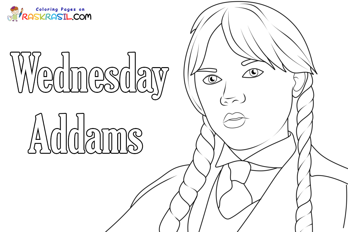 Ausmalbilder Wednesday Addams | Malvorlagen zum Ausdrucken