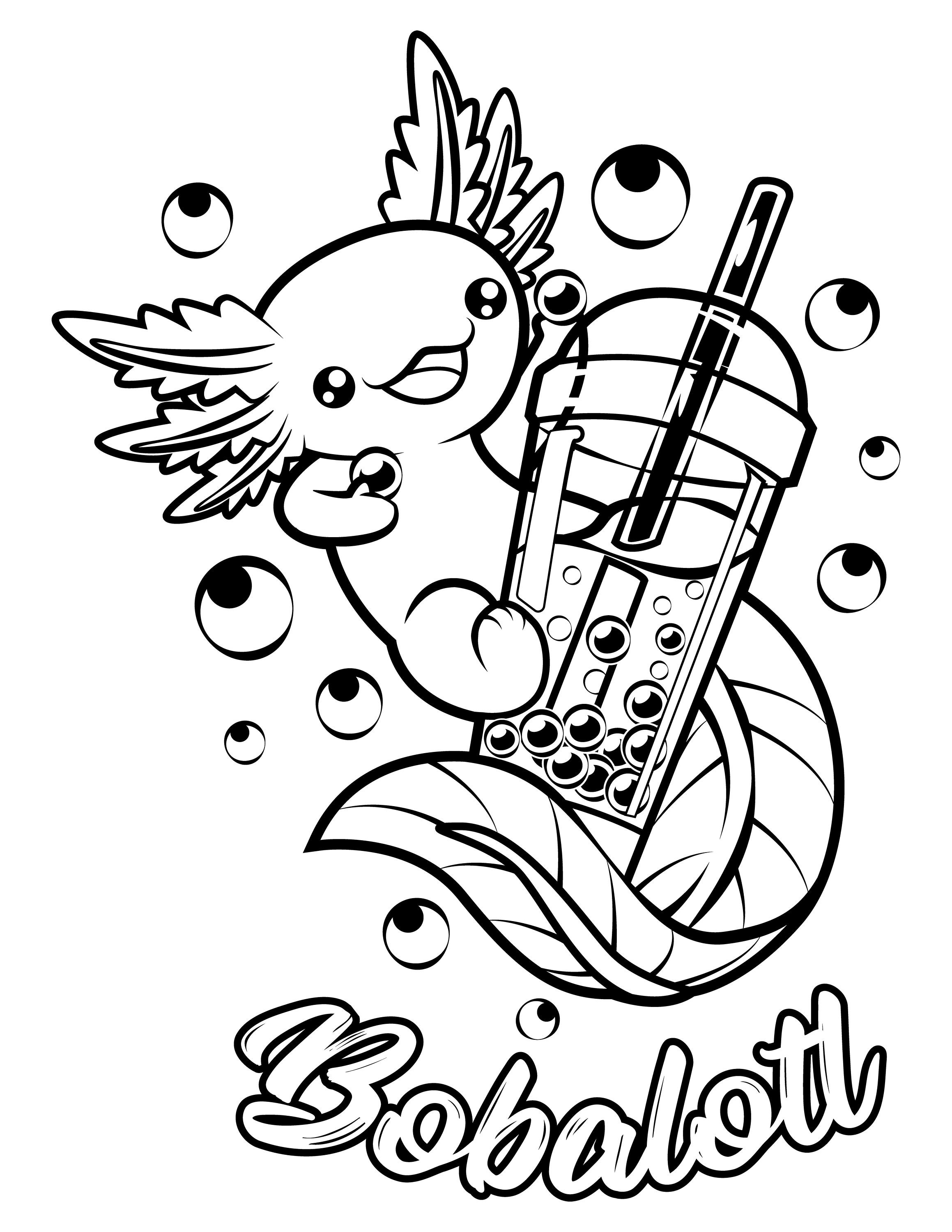 Cute Axolotl Coloring Pages / Axolotl Yinyang / Bobalotl / - Etsy Denmark