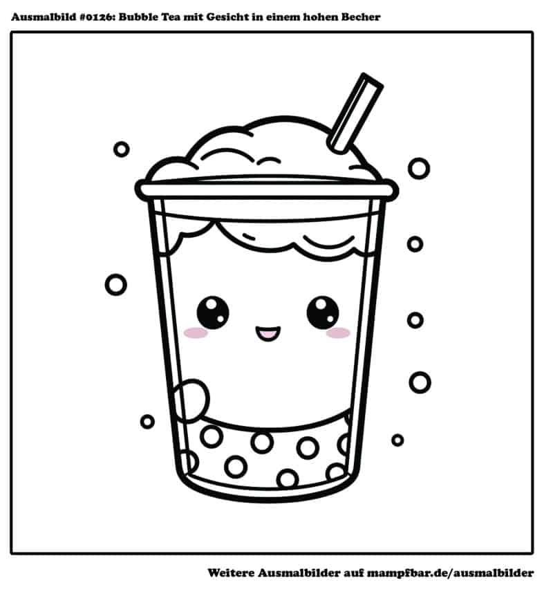 10 schöne Bubble-Tea-Ausmalbilder zum Ausdrucken | mampfbar