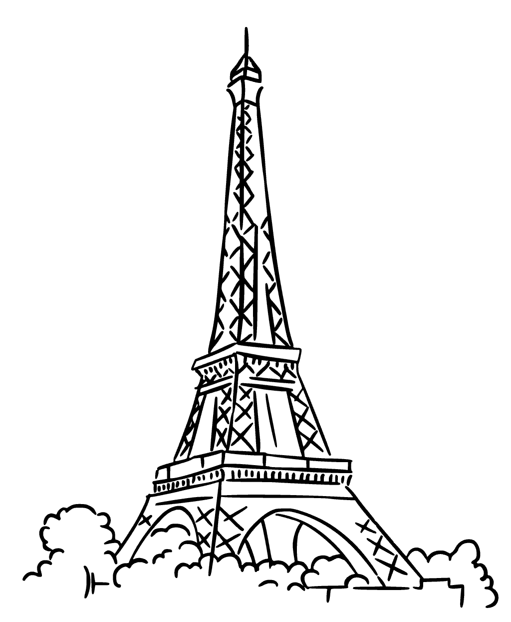 Eiffel Tower Coloring Page at GetColorings.com | Free printable