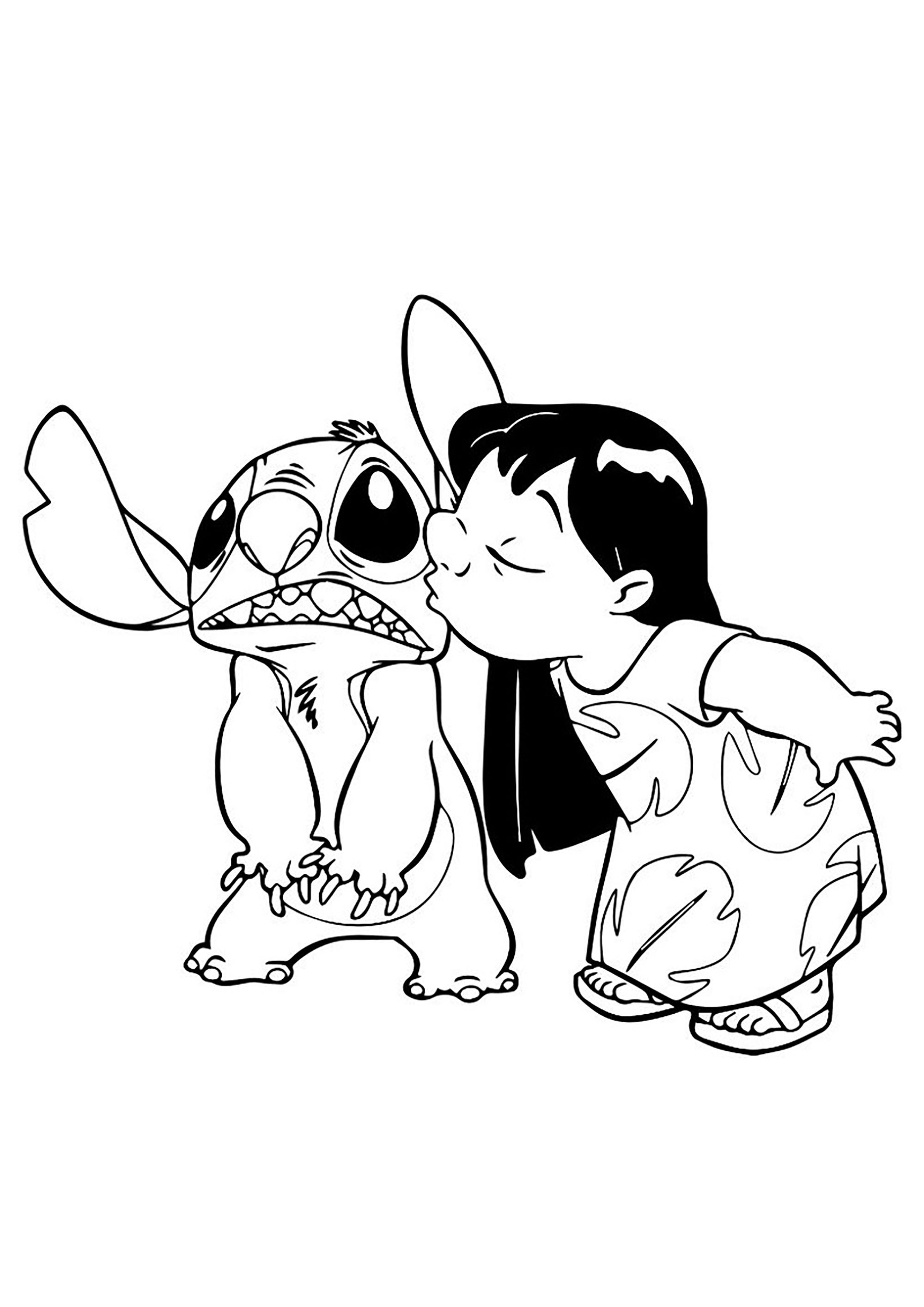 Lilo and Stitch coloring for children - Lilo and Stitch Kids Coloring Pages