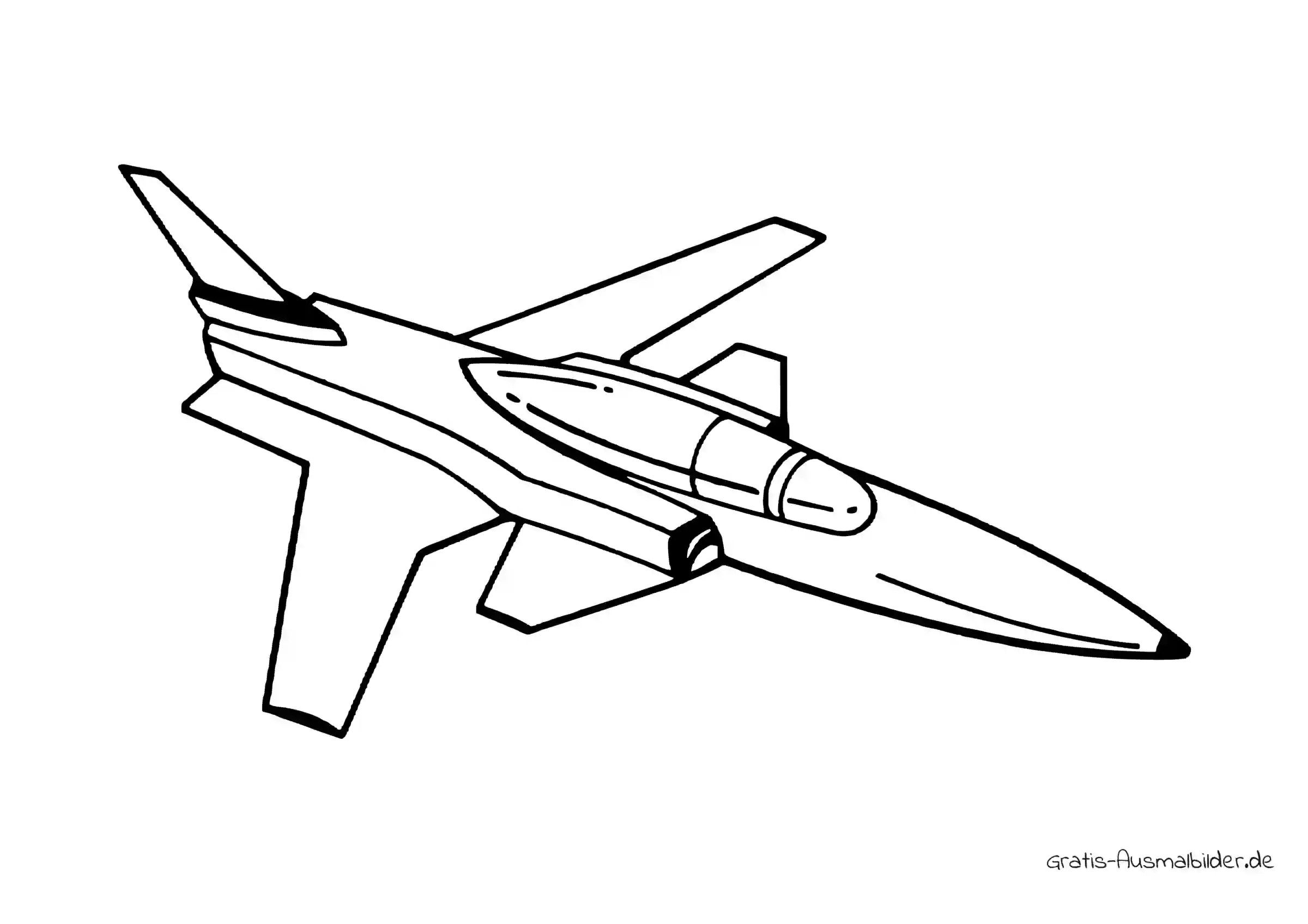 Ausmalbild Kampfjet - Kostenlose Malvorlagen bei Gratis-Ausmalbilder.de