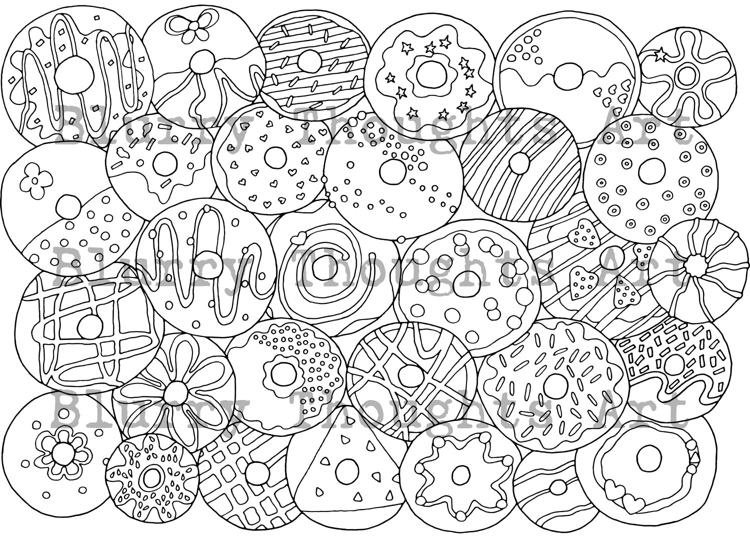 Donut Coloring Page Donut Coloring Page Il Fullxfull 1143773044 A8dj