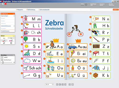 Der Digitale Unterrichtsassistent zum Zebra-Buchstabenheft