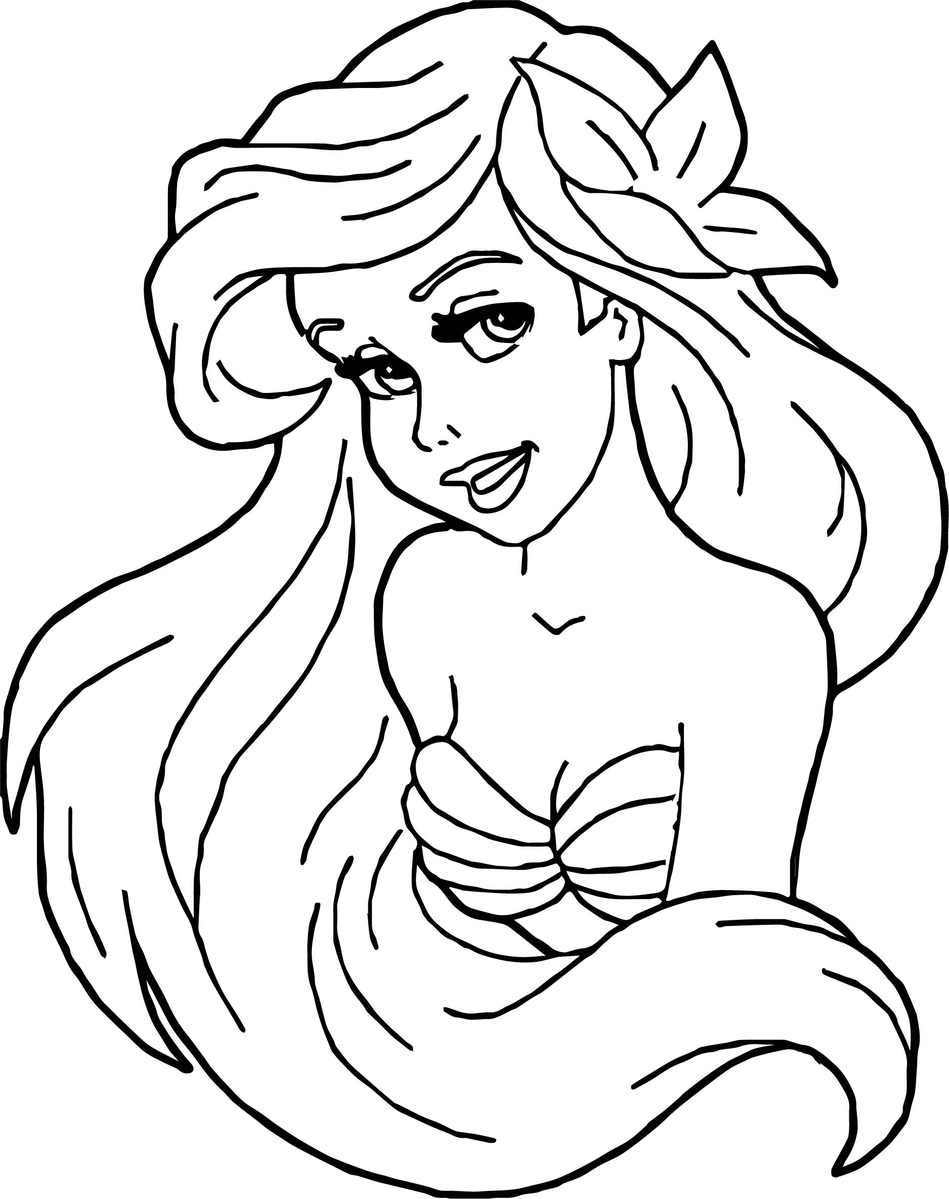 Ariel Mermaid Girl Coloring Page – Wecoloringpage.com