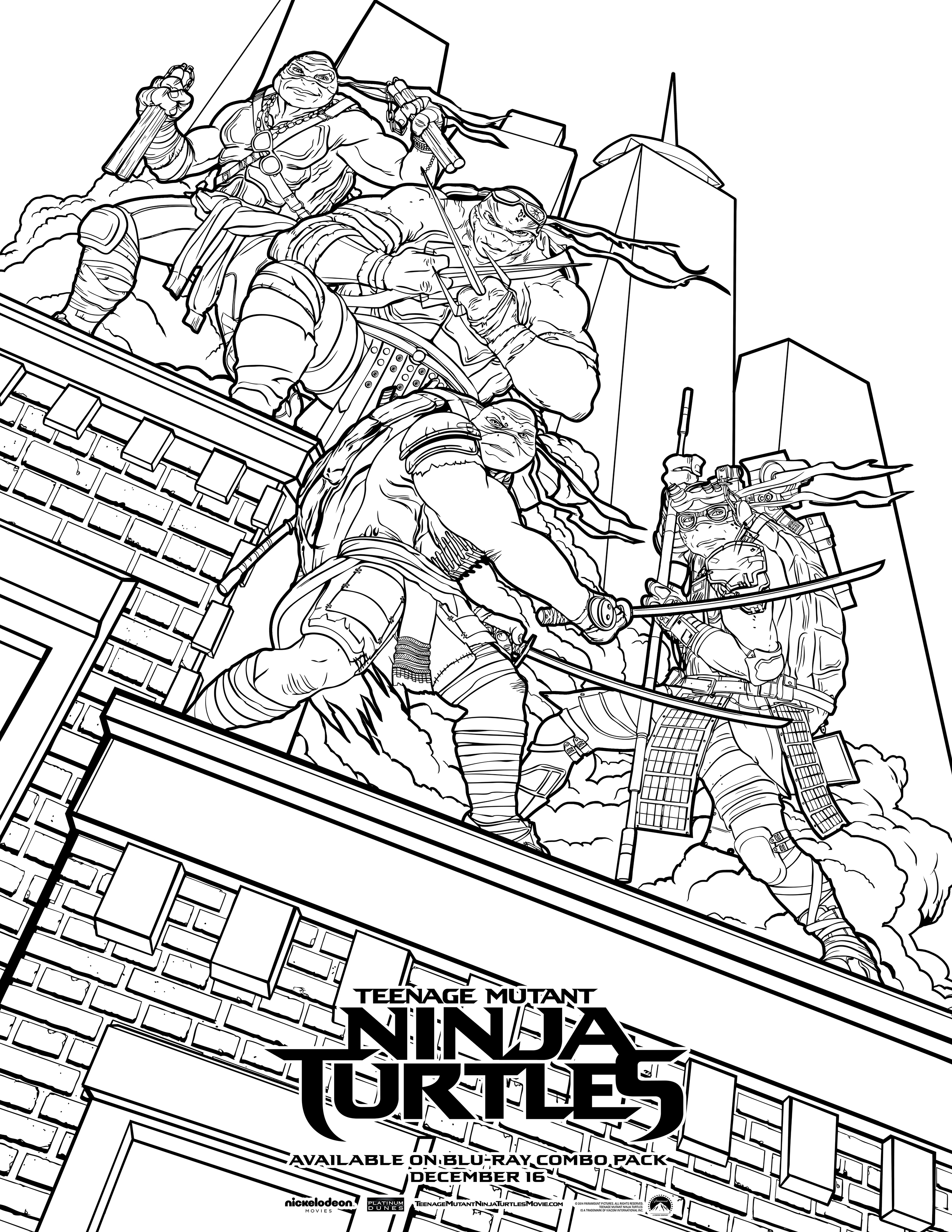 Teenage Mutant Ninja Turtles Coloring Pages Sketch Coloring Page