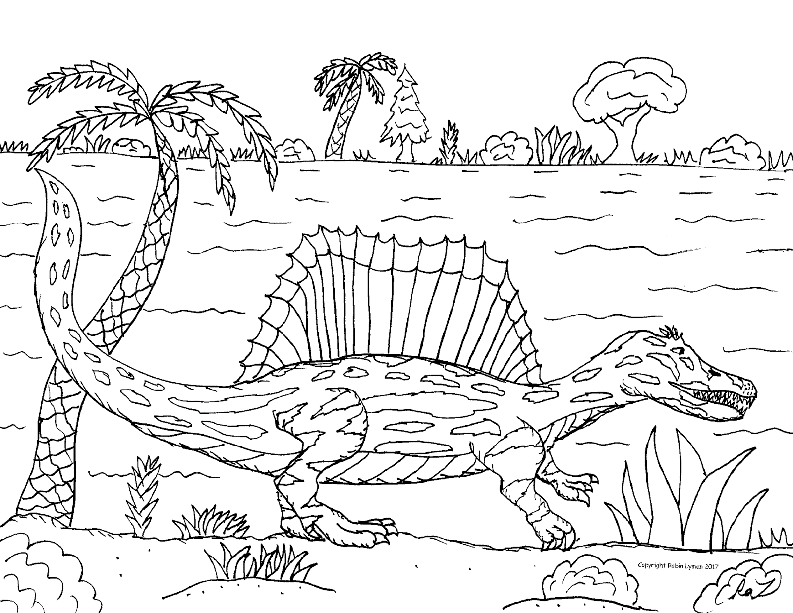 Robin's Great Coloring Pages: Spinosaurus The Biggest Killer Dinosaur