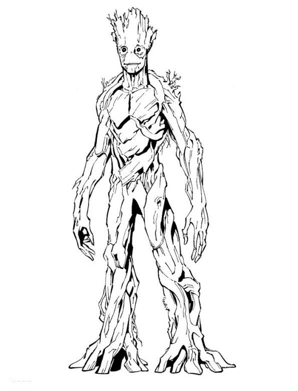 coloring page Guardians of the Galaxy - groot Avengers Coloring Pages