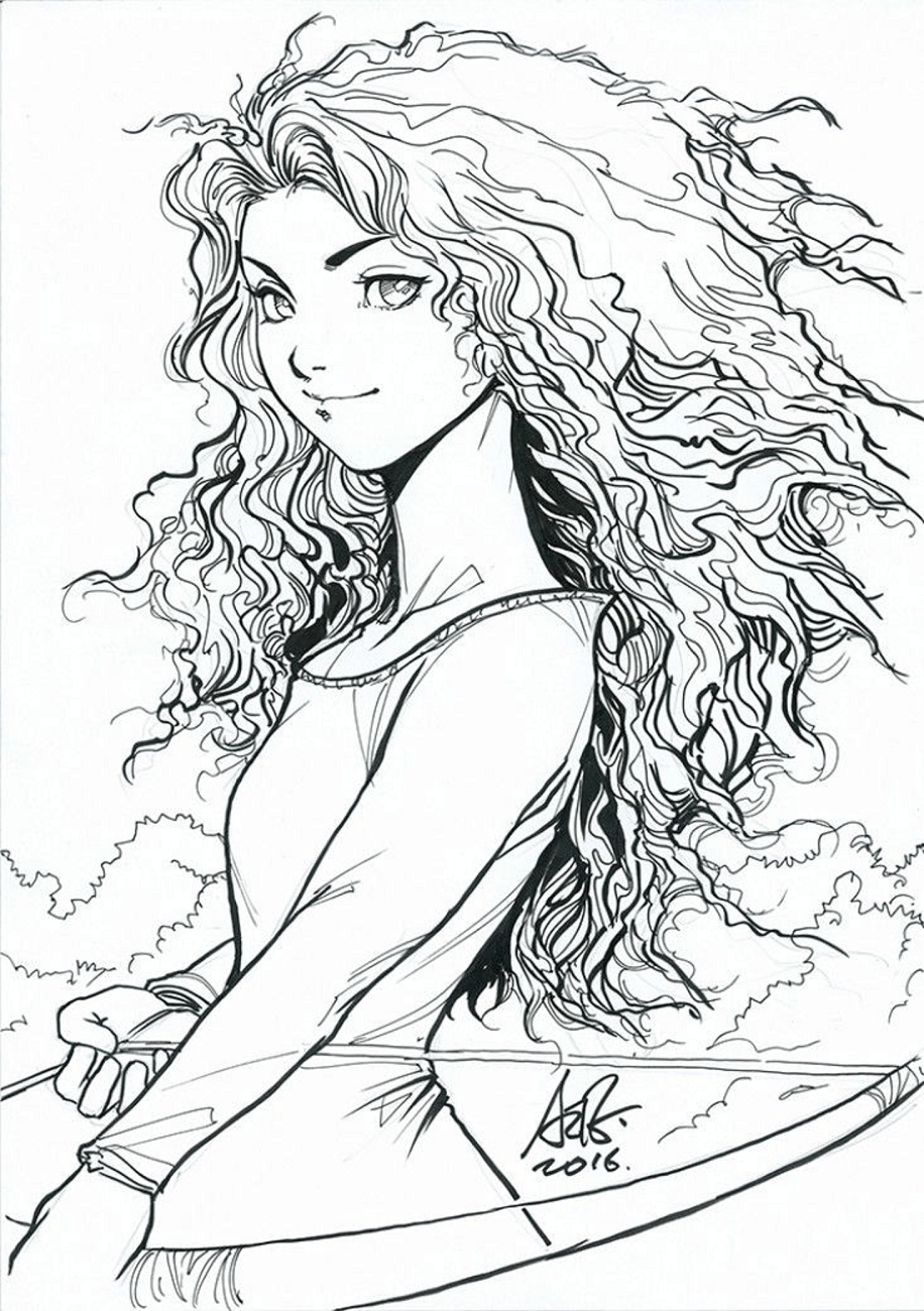 √ Merida Coloring Pages - Merida Ready To Release An Arrow In Disney