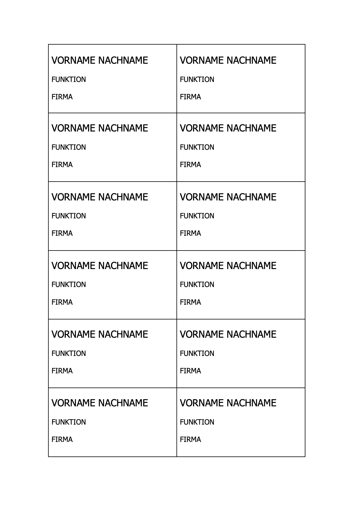 Namensschilder Vorlagen & Tischkarten Vorlagen (Word) kostenlos