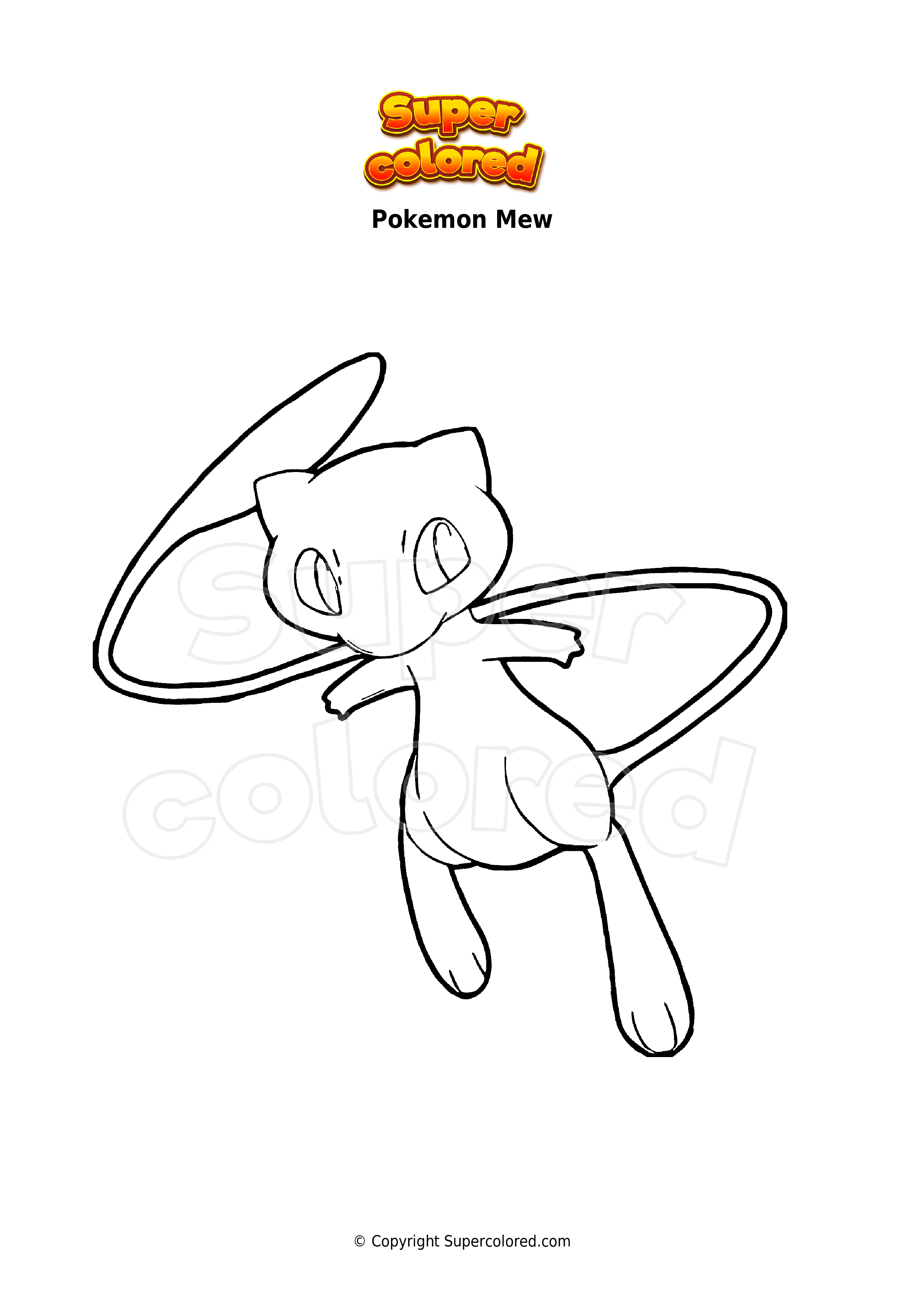 Ausmalbild Pokemon Mew - Supercolored.com