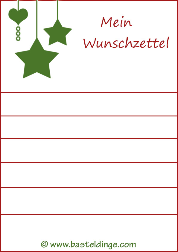 Wunschzettel Weihnachten Vorlage Zum Ausdrucken