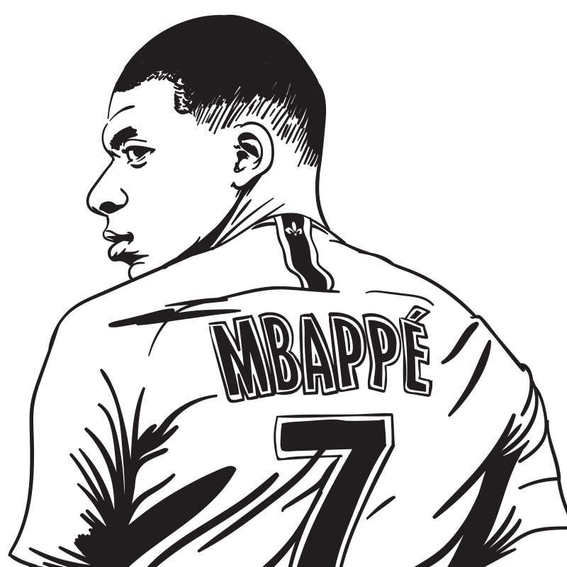 Kylian Mbappé - GRATIS Vektorgrafik von dekorfabrik.de