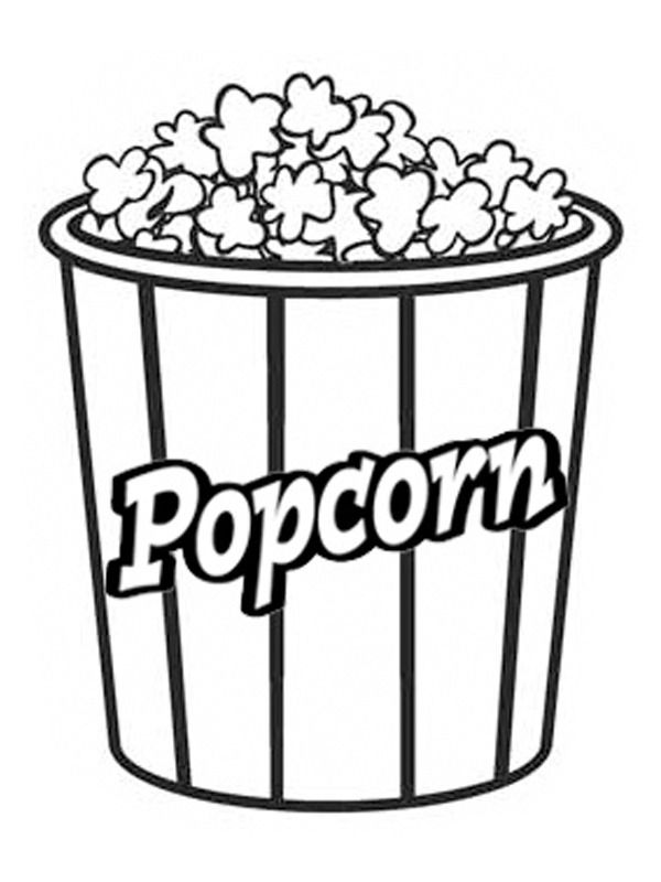 Kleurplaat popcorn | Food coloring pages, Donut coloring page, Colored