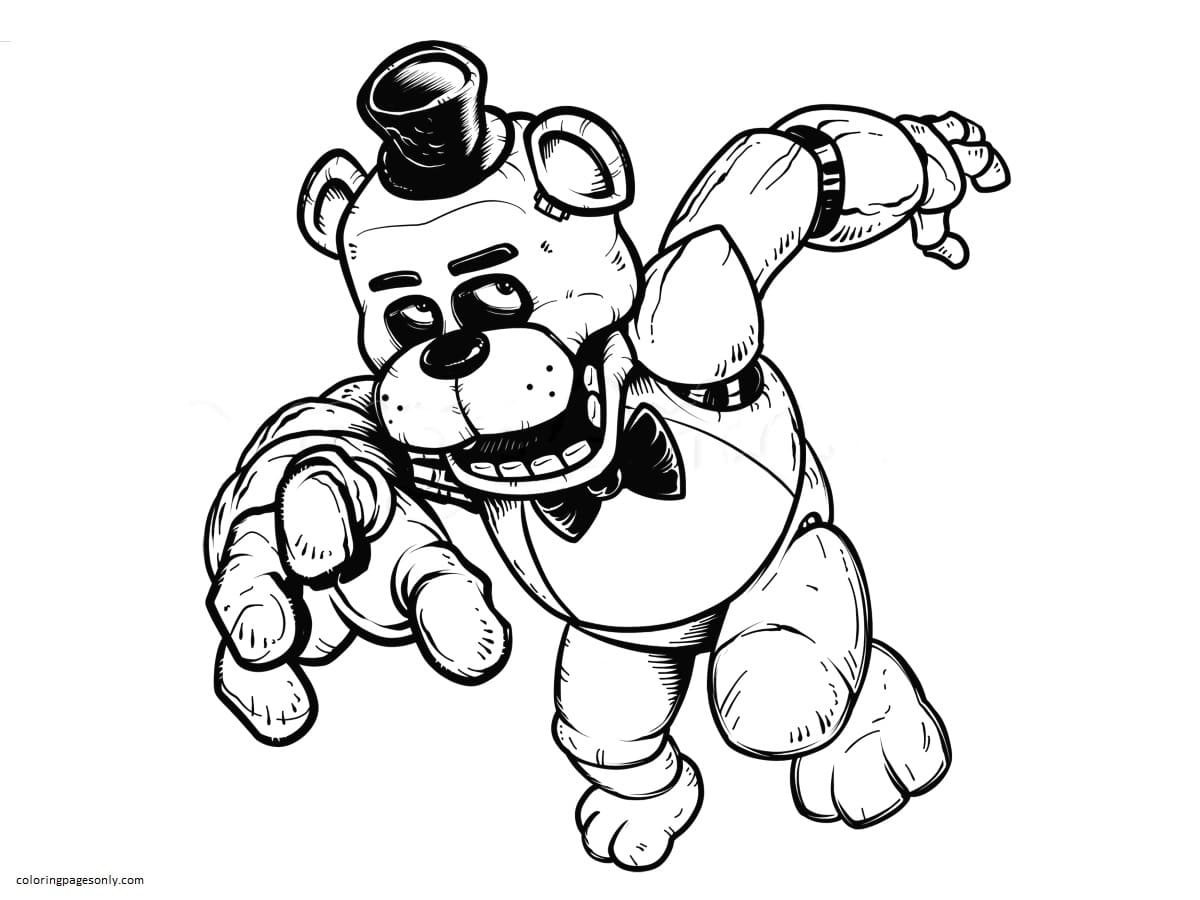 Malvorlage Freddy von FNaF – Kostenlose Malvorlagen zum Ausdrucken