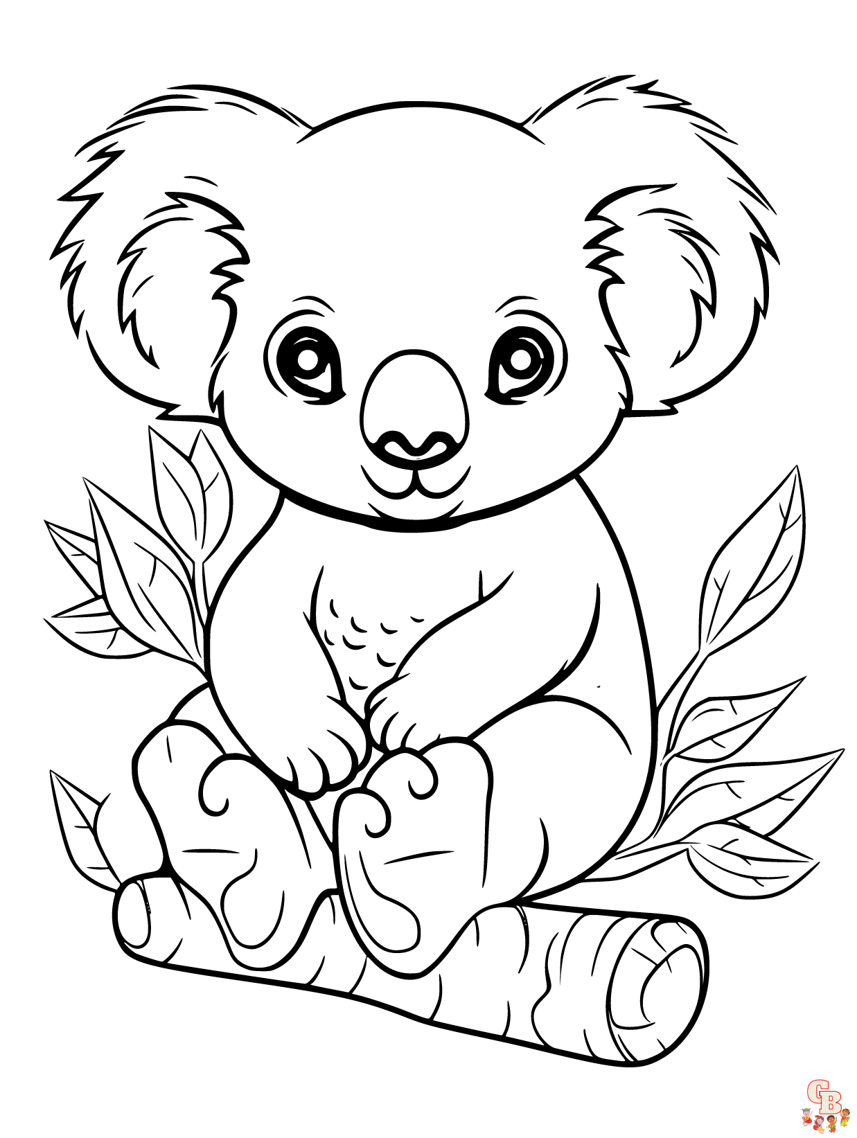 Kostenlos druckbare Koala Ausmalbilder - GBcoloring