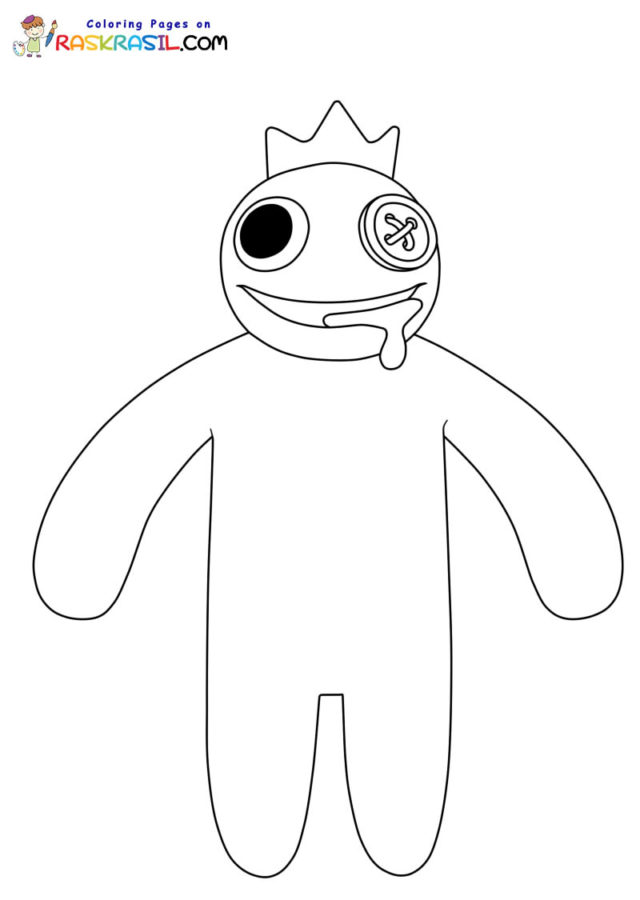 Blue Rainbow Friends Coloring Pages