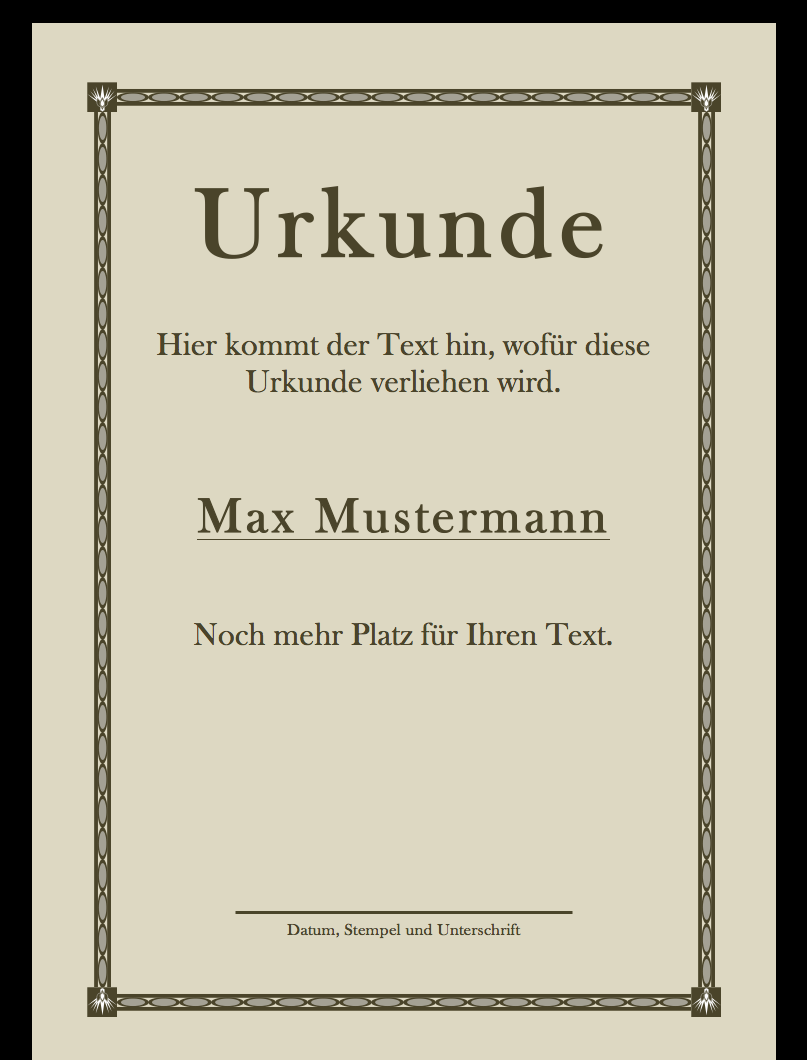 Gratis Urkunde für verschiedene Zwecke | CONVICTORIUS