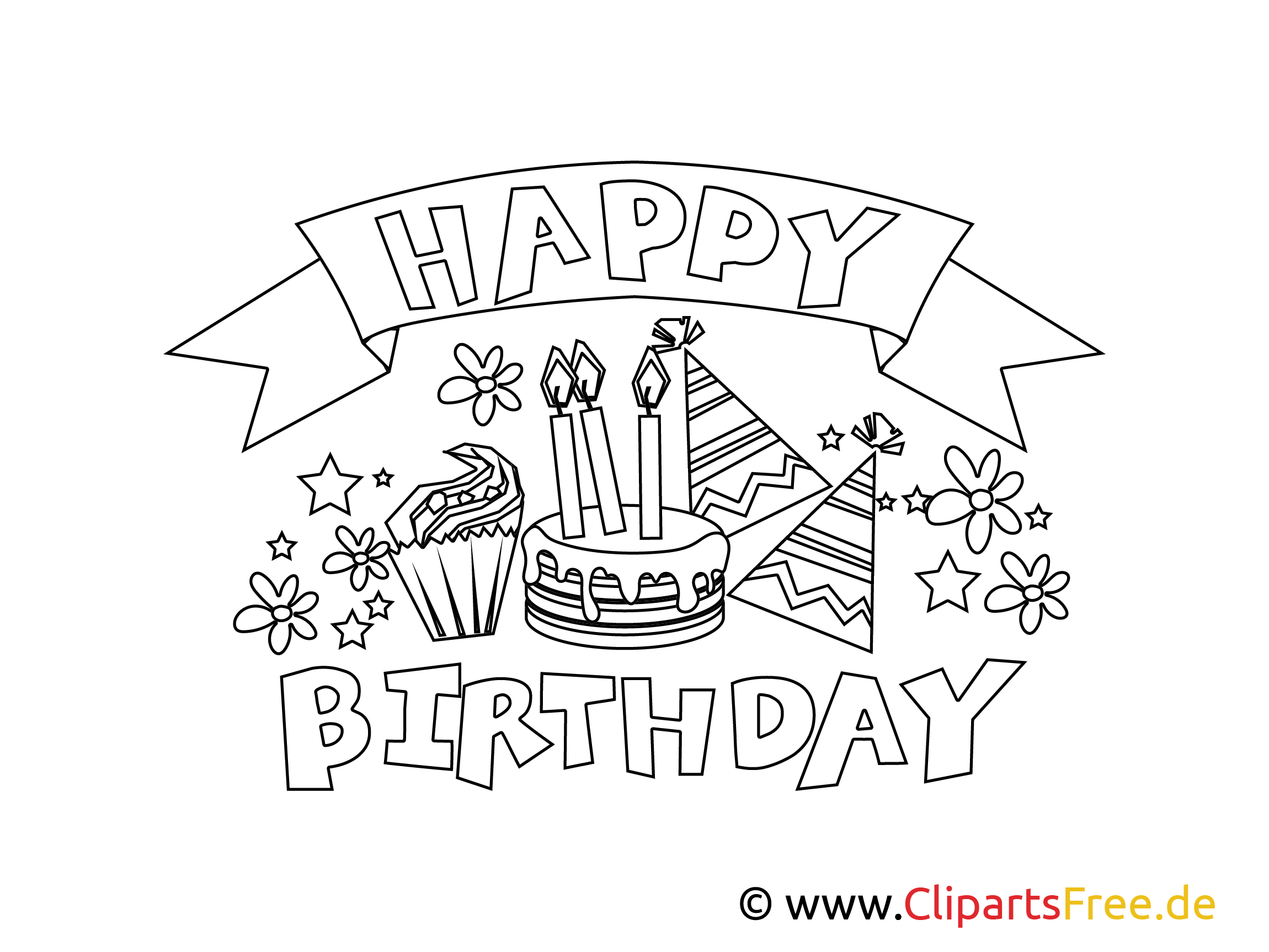 Birthday Colouring Page