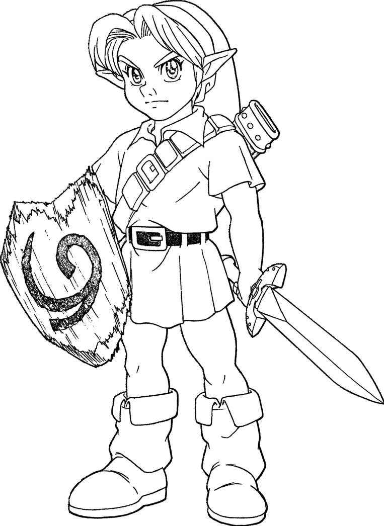 Legend Of Zelda Link Coloring Pages at GetDrawings | Free download