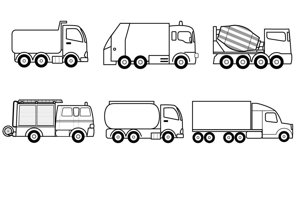 Ausmalbild 60+ Transportmittel zum Ausmalen: LKWs zum Ausmalen