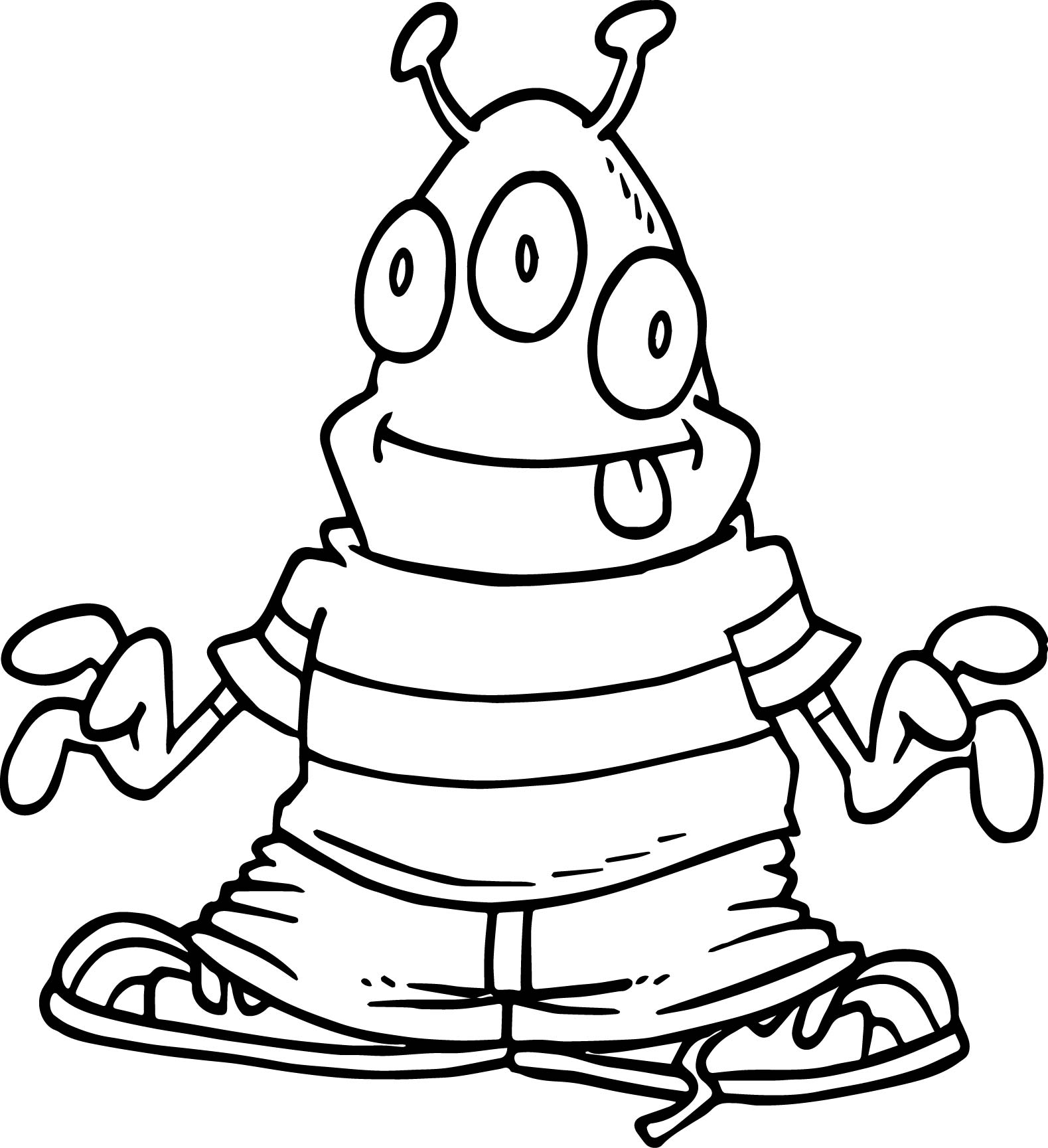 Cartoon Alien Free Coloring Page | Wecoloringpage.com