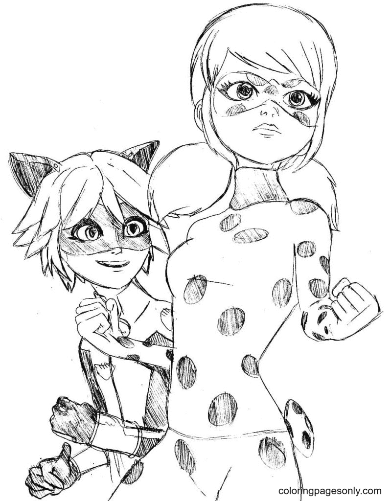 Adrien Cat Noir Coloring Pages - Ladybug and Cat Noir Coloring Pages