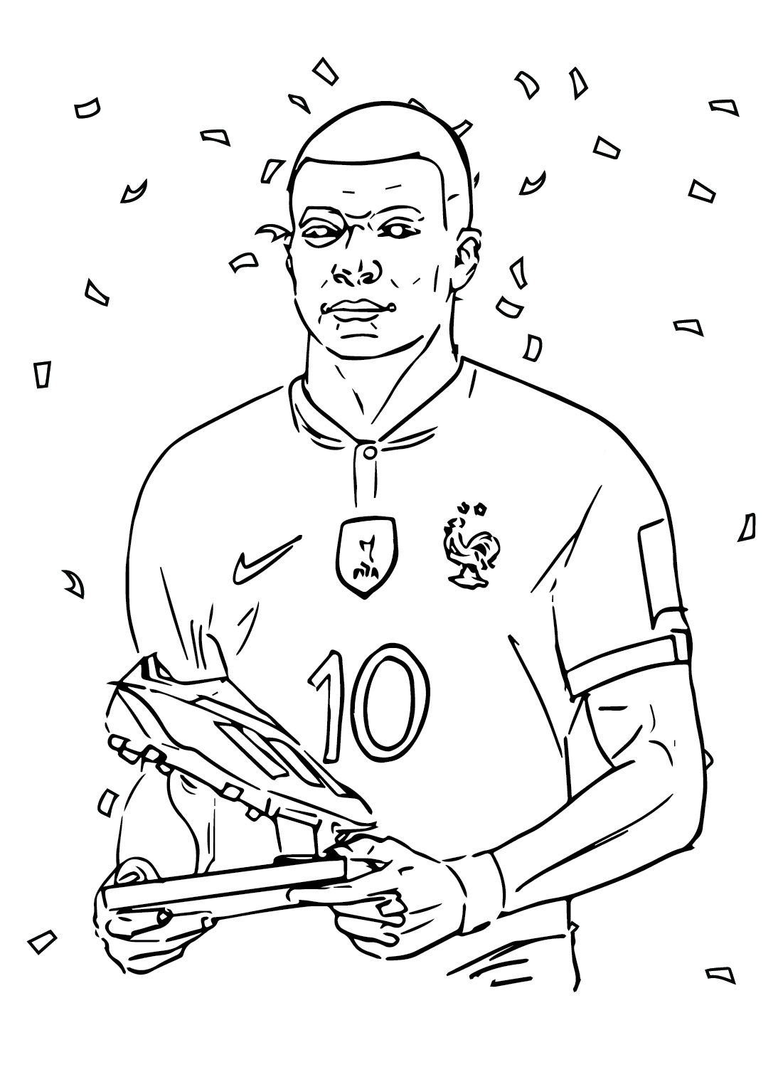 Kylian Mbappé for Kids Coloring Page - Free Printable Coloring Pages