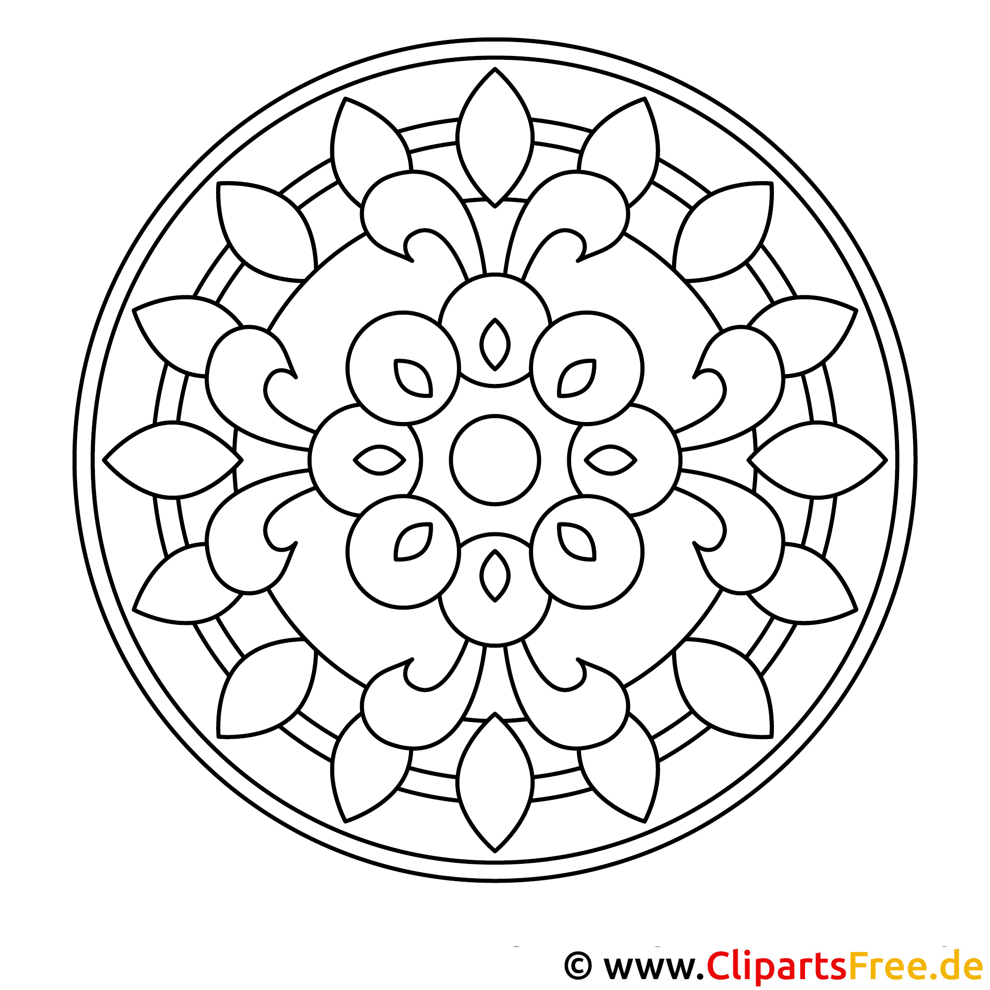 Modèle de mandala à colorier